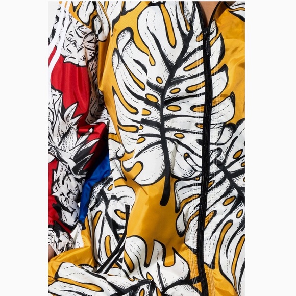 adidas x farm yellow palm windbreaker jacket